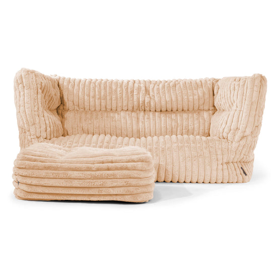 Louis 2-sits Saccosäcksoffa - Ultraplyschmanchestertyg Persika 02