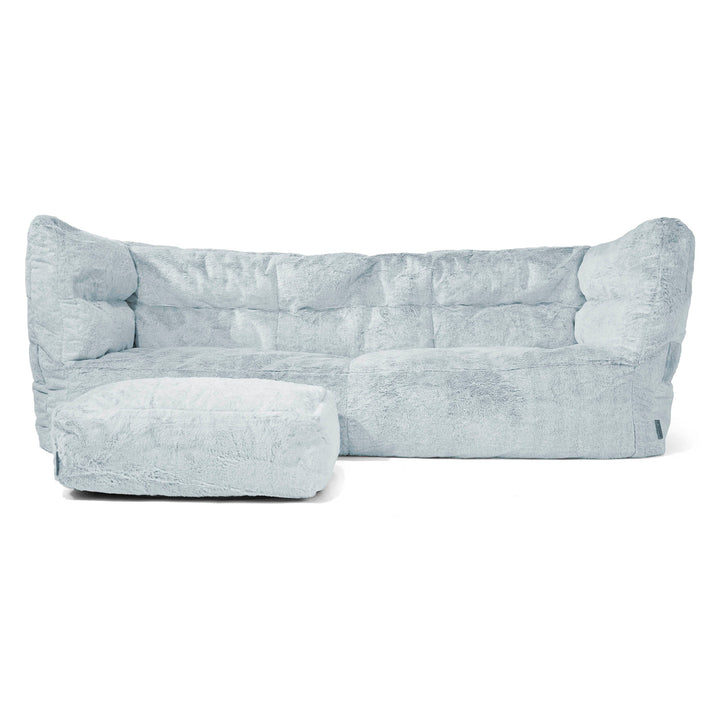 Louis 3-sits Saccosäcksoffa - Fuskkaninpäls Gammelblå 02