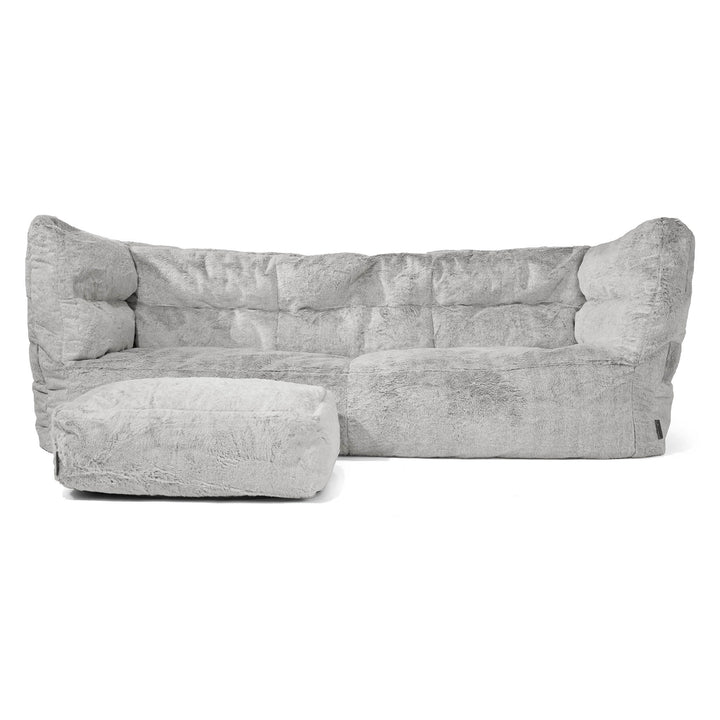 Louis 3-sits Saccosäcksoffa - Fuskkaninpäls Ljusgrå 02