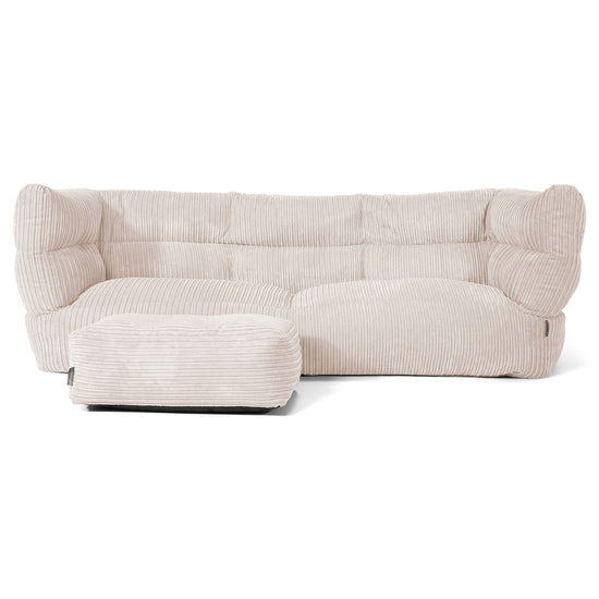 Louis 3-sits Saccosäcksoffa - Klassisk Manchestertyg Elfenbensvit 02