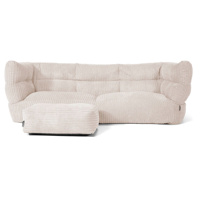 Louis 3-sits Saccosäcksoffa - Klassisk Manchestertyg Elfenbensvit 02