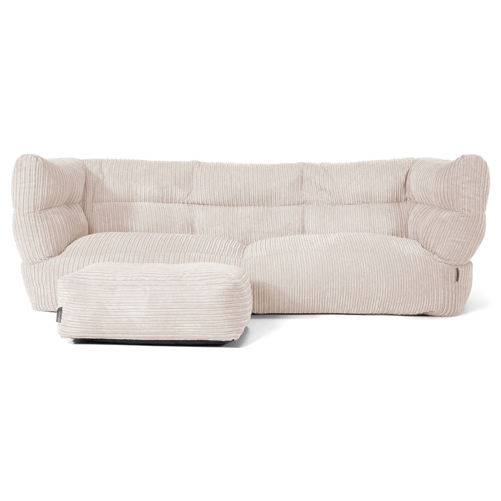 Louis 3-sits Saccosäcksoffa - Klassisk Manchestertyg Elfenbensvit 02