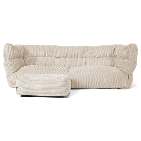 Louis 3-sits Saccosäcksoffa - Klassisk Manchestertyg Gräddvit 02