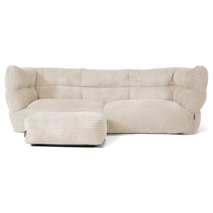 Louis 3-sits Saccosäcksoffa - Klassisk Manchestertyg Gräddvit 02