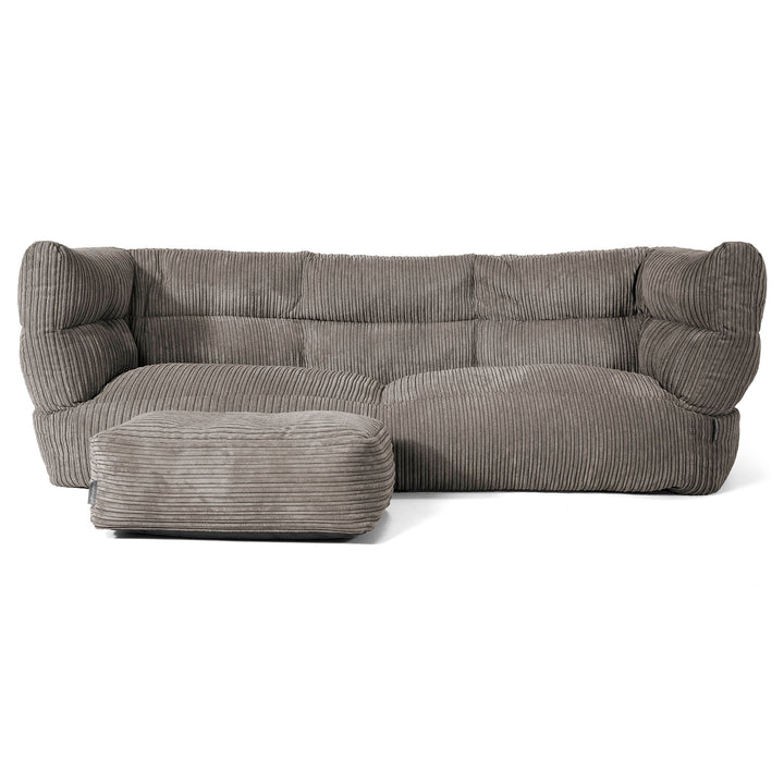 Louis 3-sits Saccosäcksoffa - Klassisk Manchestertyg Grafitgrå 02