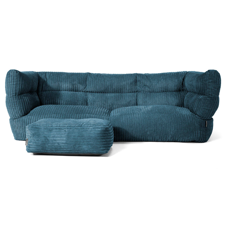 Louis 3-sits Saccosäcksoffa - Klassisk Manchestertyg Marinblå 02
