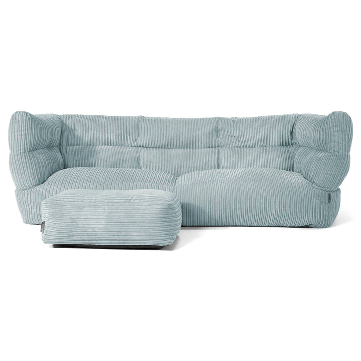 Louis 3-sits Saccosäcksoffa - Klassisk Manchestertyg Mintgrön 02