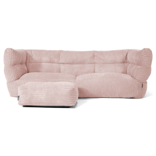 Louis 3-sits Saccosäcksoffa - Klassisk Manchestertyg Rosa 02