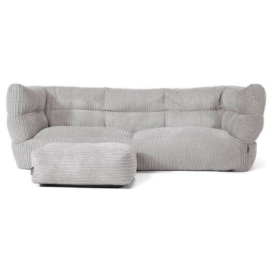 Louis 3-sits Saccosäcksoffa - Klassisk Manchestertyg Silvergrå 02