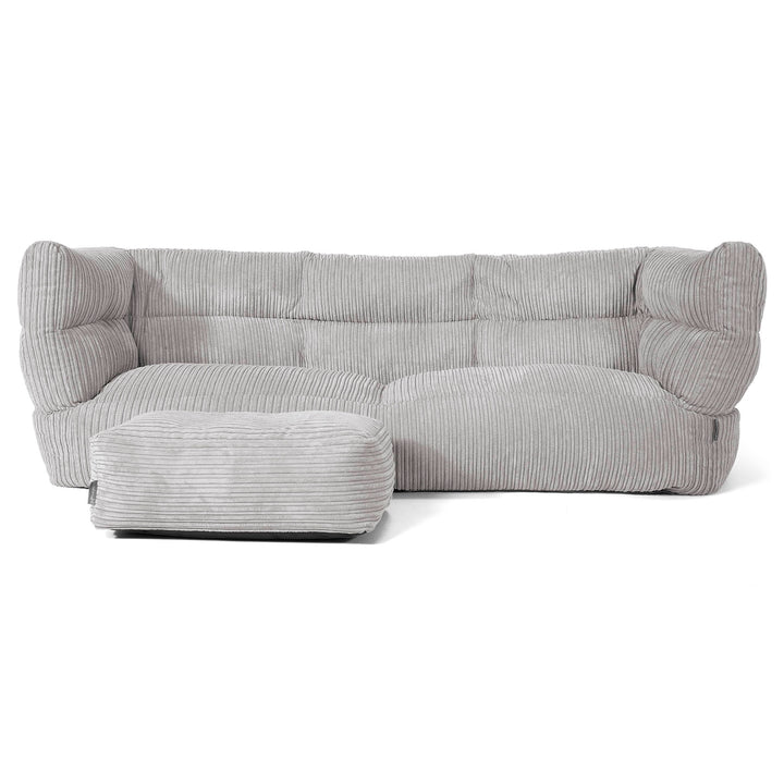 Louis 3-sits Saccosäcksoffa - Klassisk Manchestertyg Silvergrå 02