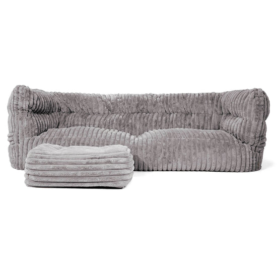 Louis 3-sits Saccosäcksoffa - Ultraplyschmanchestertyg Grå 02