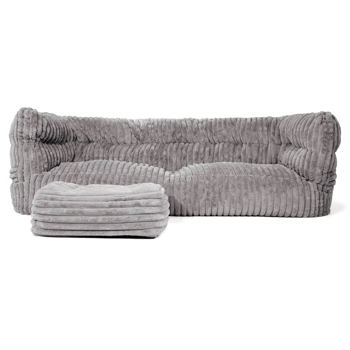Louis 3-sits Saccosäcksoffa - Ultraplyschmanchestertyg Grå 02
