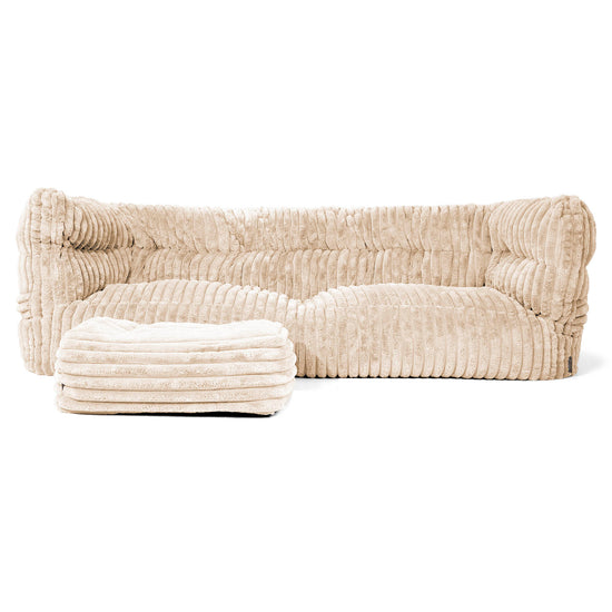 Louis 3-sits Saccosäcksoffa - Ultraplyschmanchestertyg Gräddvit 02