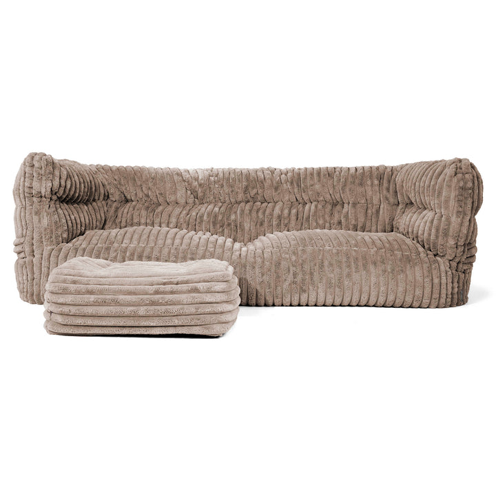 Louis 3-sits Saccosäcksoffa - Ultraplyschmanchestertyg Minkbrun 02