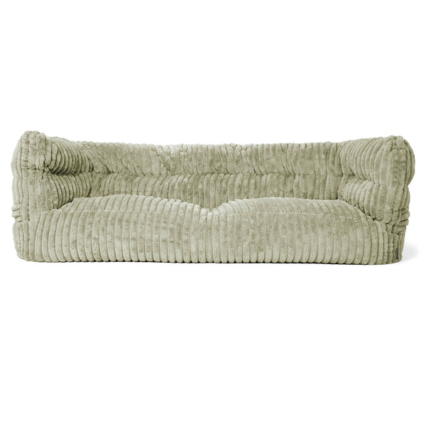Louis 3-sits Saccosäcksoffa - Ultraplyschmanchestertyg Salviagrön 01