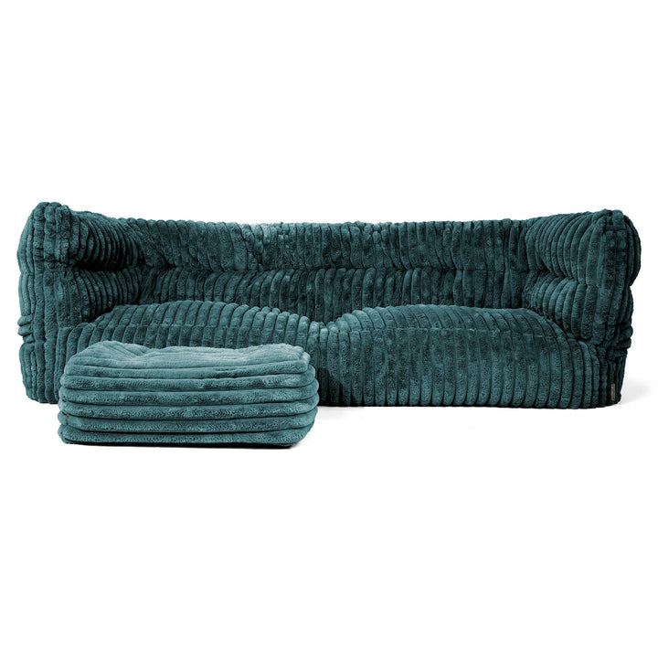 Louis 3-sits Saccosäcksoffa - Ultraplyschmanchestertyg Teal 02