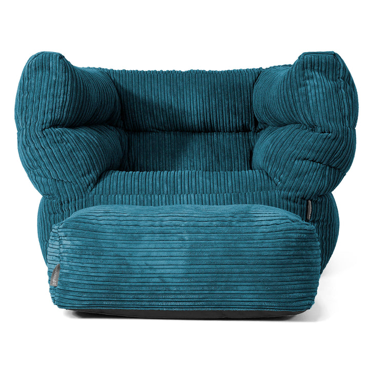 Louis Sittsäck Fåtölj - Klassisk Manchestertyg Teal 02