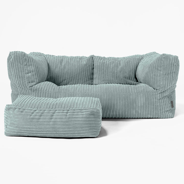 Albert 2-sits Saccosäcksoffa - Klassisk Manchestertyg Mintgrön 02
