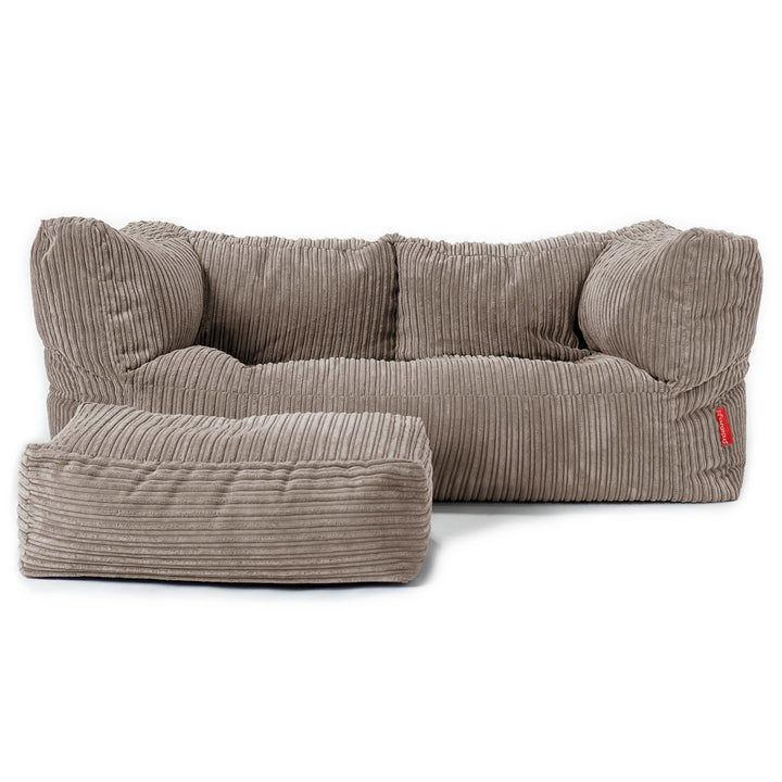 Albert 2-sits Saccosäcksoffa - Klassisk Manchestertyg Duvgrå 02