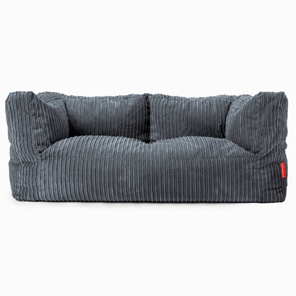 Albert 2-sits Saccosäcksoffa - Klassisk Manchestertyg Skiffergrå 01