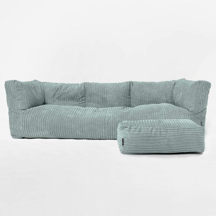 Albert 3-sits Saccosäcksoffa - Klassisk Manchestertyg Mintgrön 02