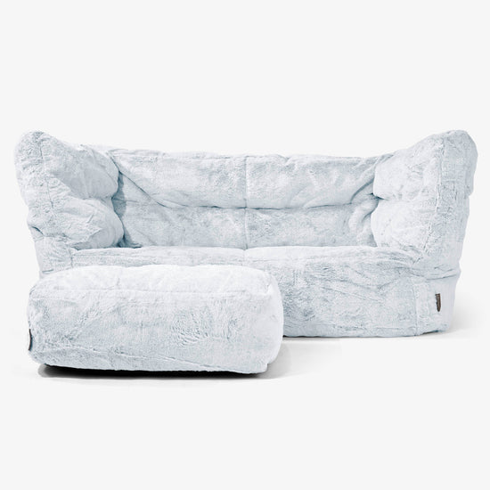 Albert 2-sits Saccosäcksoffa 2.0 - Fuskkaninpäls Gammelblå 02