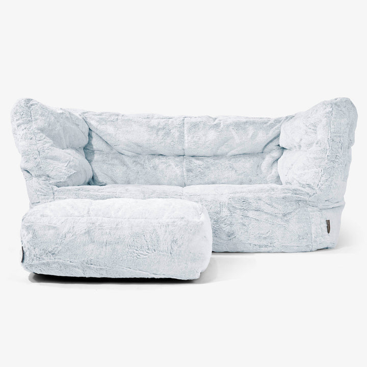 Albert 2-sits Saccosäcksoffa 2.0 - Fuskkaninpäls Gammelblå 02