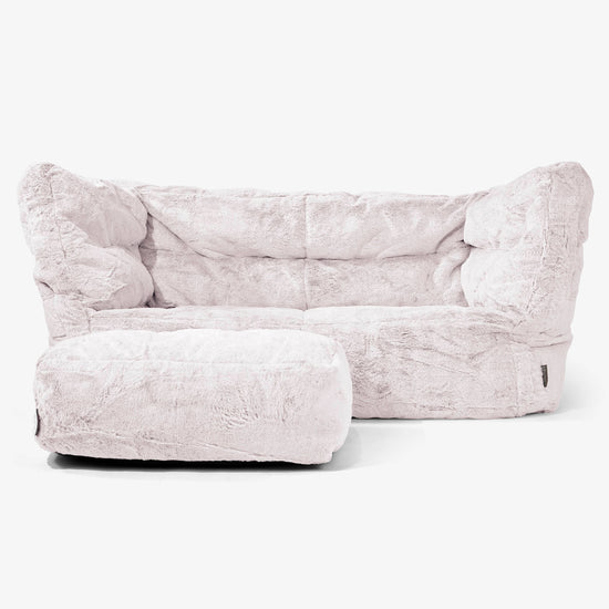 Albert 2-sits Saccosäcksoffa 2.0 - Fuskkaninpäls Gammelrosa 02