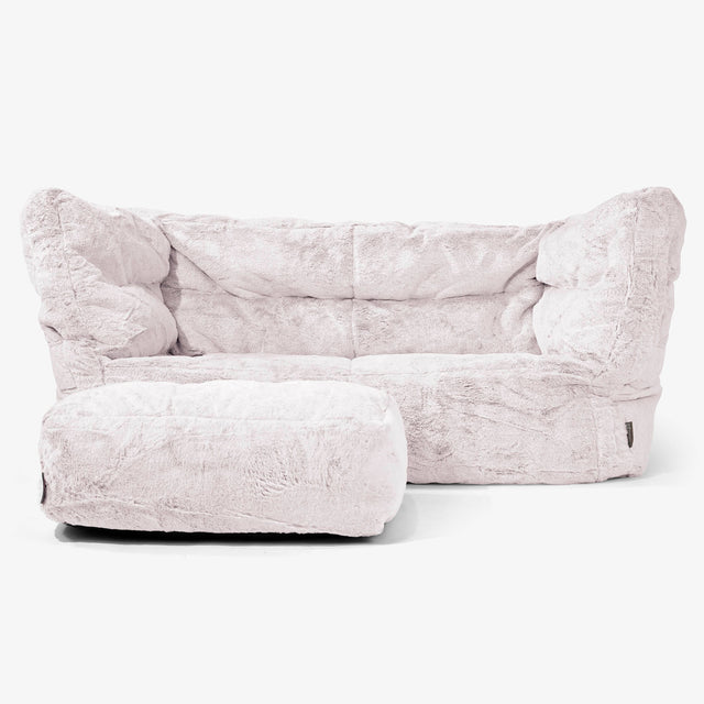 Albert 2-sits Saccosäcksoffa 2.0 - Fuskkaninpäls Gammelrosa 02