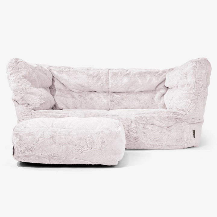 Albert 2-sits Saccosäcksoffa 2.0 - Fuskkaninpäls Gammelrosa 02