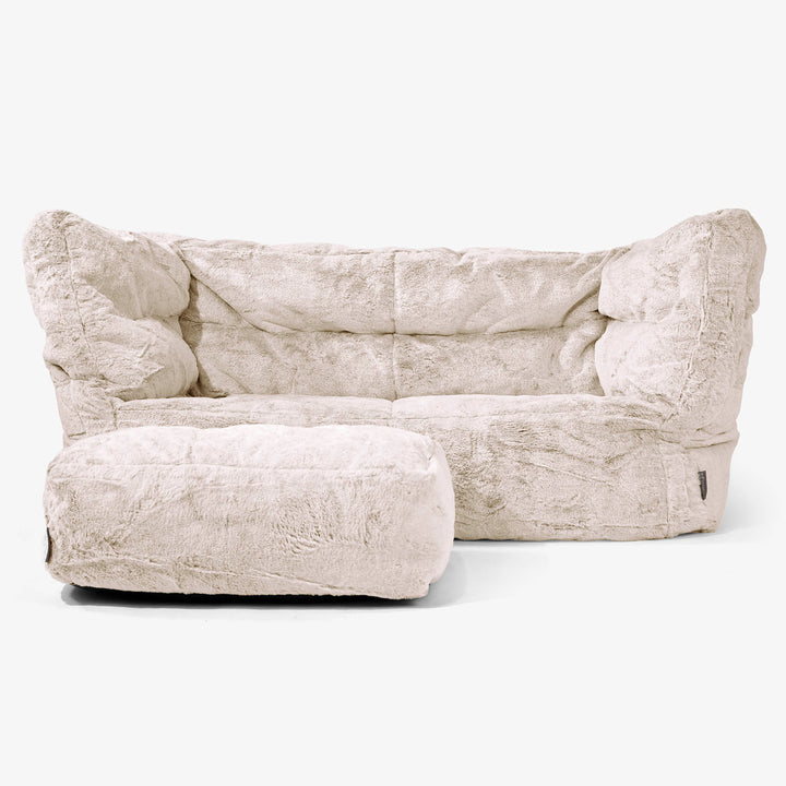 Albert 2-sits Saccosäcksoffa 2.0 - Fuskkaninpäls Gyllenbrun 02