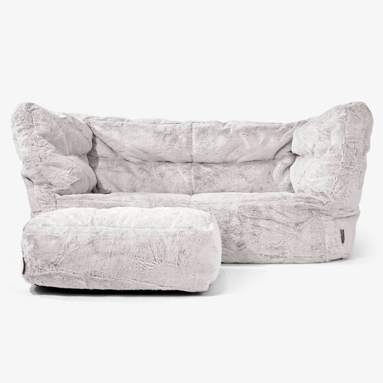 Albert 2-sits Saccosäcksoffa 2.0 - Fuskkaninpäls Ljusgrå 02