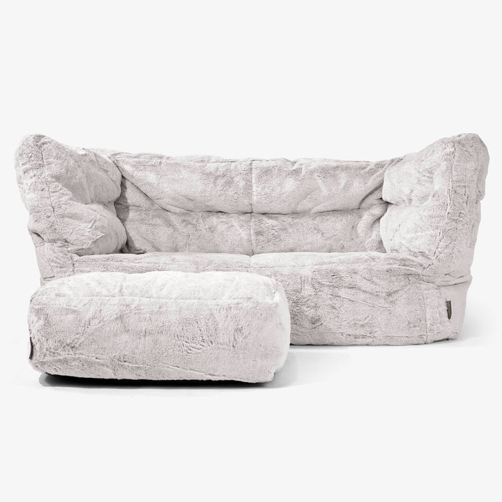 Albert 2-sits Saccosäcksoffa 2.0 - Fuskkaninpäls Ljusgrå 02