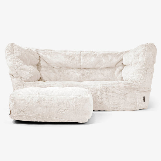 Albert 2-sits Saccosäcksoffa 2.0 - Fuskkaninpäls Vit 02