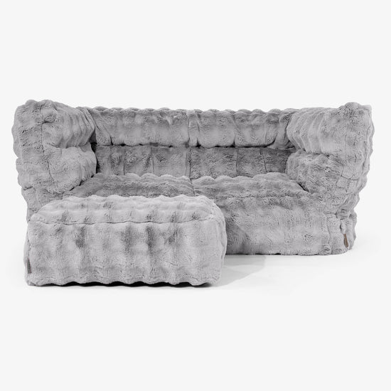 Albert 2-sits Saccosäcksoffa 2.0 - Fuskpäls Bubble Grå 02
