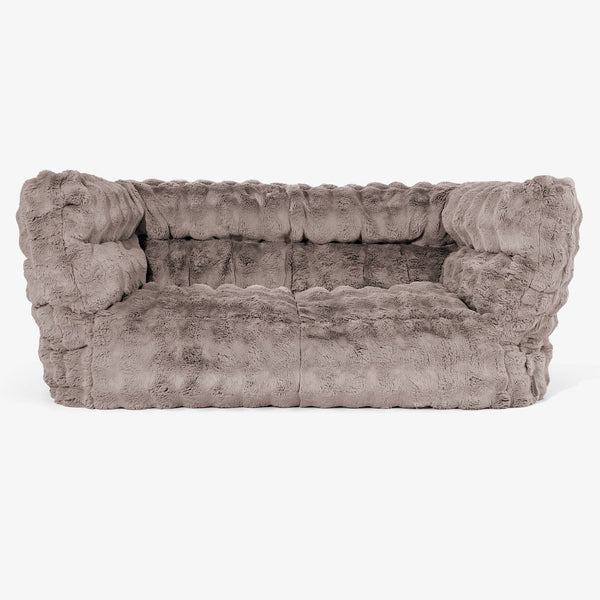 Albert 2-sits Saccosäcksoffa 2.0 - Fuskpäls Bubble Minkbrun 01