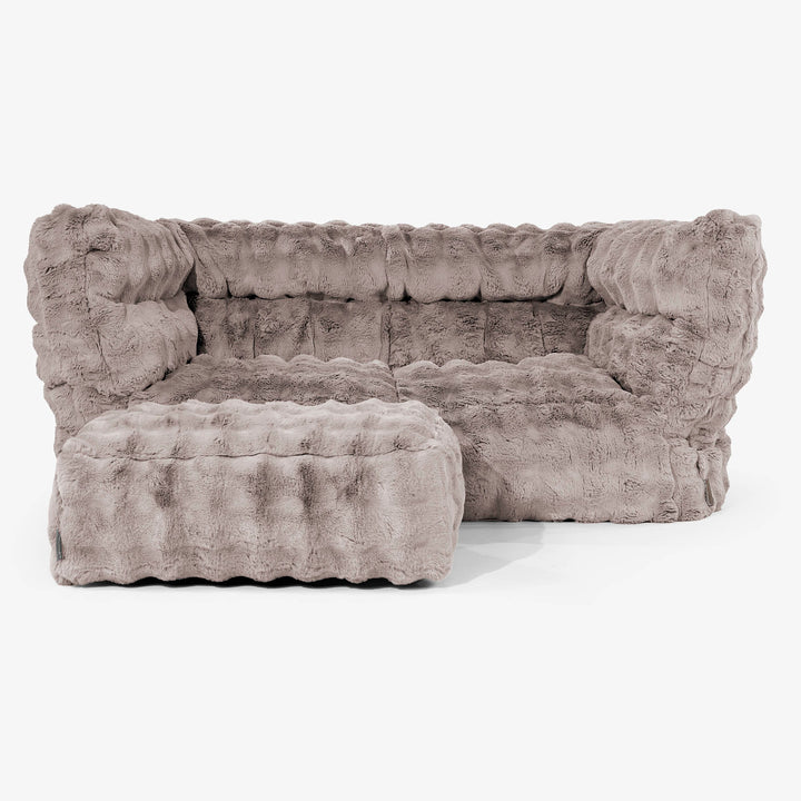 Albert 2-sits Saccosäcksoffa 2.0 - Fuskpäls Bubble Minkbrun 02