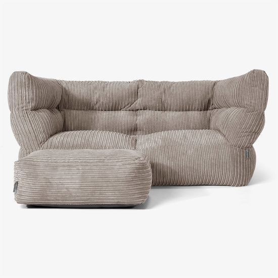 Albert 2-sits Saccosäcksoffa 2.0 - Klassisk Manchestertyg Duvgrå 02
