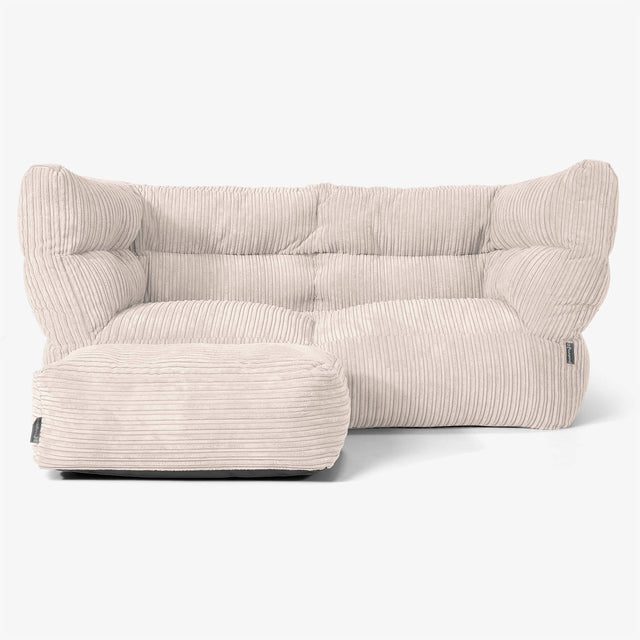 Albert 2-sits Saccosäcksoffa 2.0 - Klassisk Manchestertyg Elfenbensvit 02