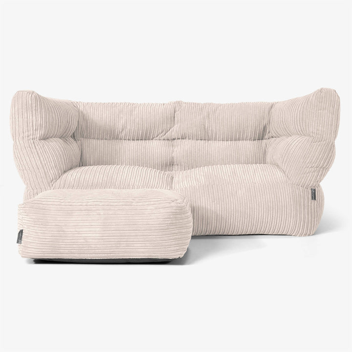 Albert 2-sits Saccosäcksoffa 2.0 - Klassisk Manchestertyg Elfenbensvit 02