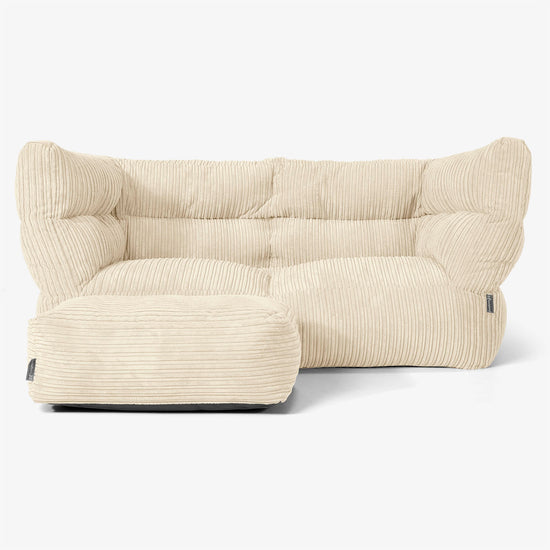 Albert 2-sits Saccosäcksoffa 2.0 - Klassisk Manchestertyg Gräddvit 02