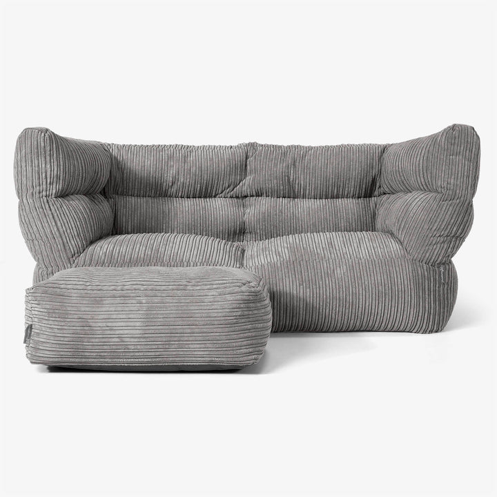 Albert 2-sits Saccosäcksoffa 2.0 - Klassisk Manchestertyg Grafitgrå 02