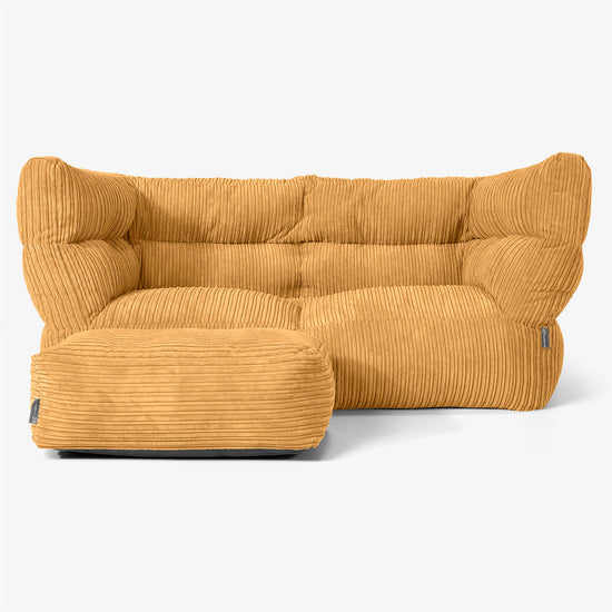 Albert 2-sits Saccosäcksoffa 2.0 - Klassisk Manchestertyg Gyllene Honung 02