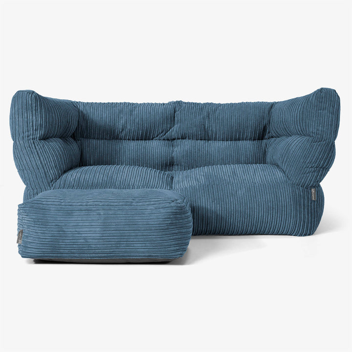 Albert 2-sits Saccosäcksoffa 2.0 - Klassisk Manchestertyg Marinblå 02