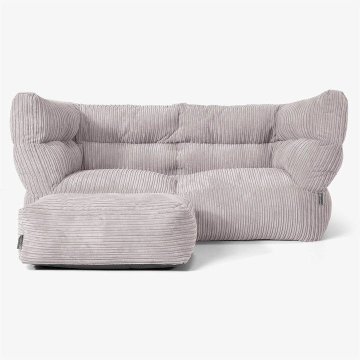 Albert 2-sits Saccosäcksoffa 2.0 - Klassisk Manchestertyg Silvergrå 02