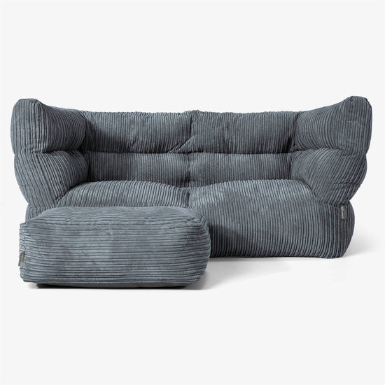 Albert 2-sits Saccosäcksoffa 2.0 - Klassisk Manchestertyg Skiffergrå 02