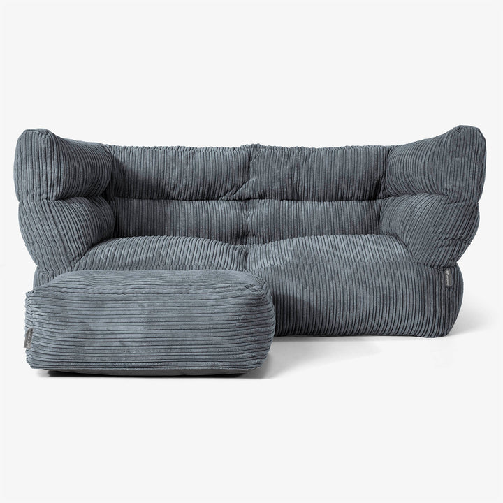 Albert 2-sits Saccosäcksoffa 2.0 - Klassisk Manchestertyg Skiffergrå 02