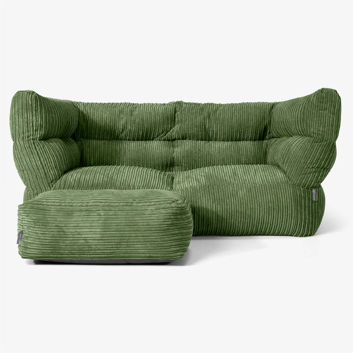 Albert 2-sits Saccosäcksoffa 2.0 - Klassisk Manchestertyg Skogsgrön 02