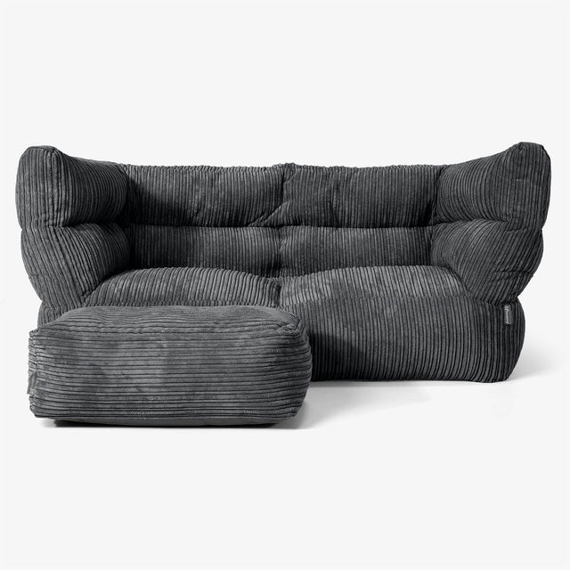 Albert 2-sits Saccosäcksoffa 2.0 - Klassisk Manchestertyg Svart 02