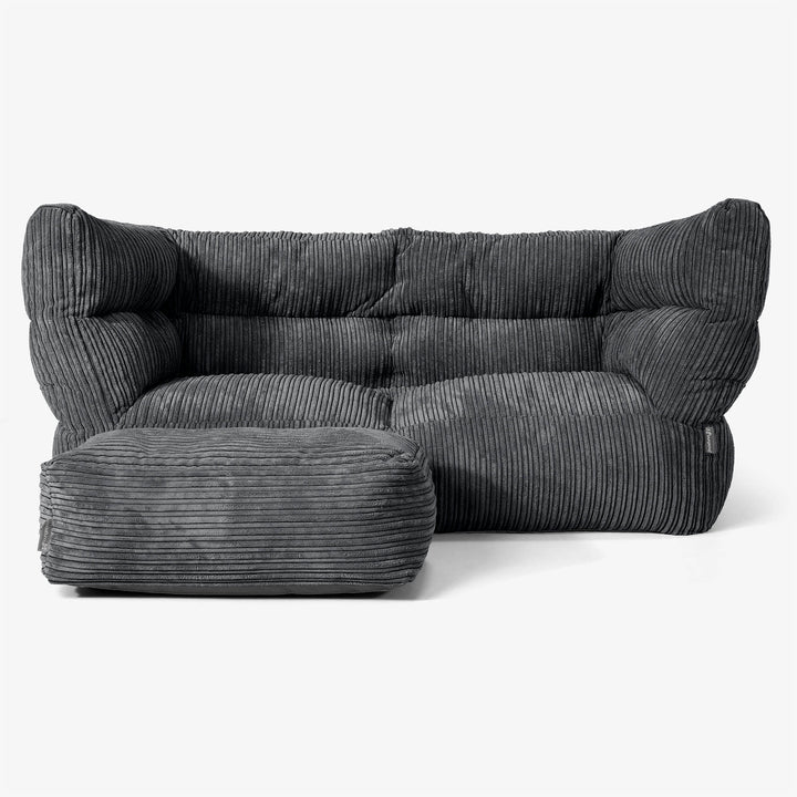 Albert 2-sits Saccosäcksoffa 2.0 - Klassisk Manchestertyg Svart 02